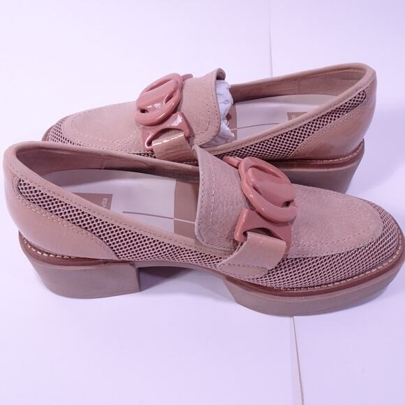 Dolce Vita Women's Leather Suede Mesh Buckle Lug Loafers Sz 8 NWOB 198 - Picture 1 of 13